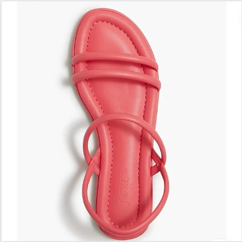 NEW J. Crew Tubular-strap sandals, Coral Pink, Size 6